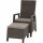 Corido Hocker, charcoal-grey Alu, Geflecht, inkl. Kissen