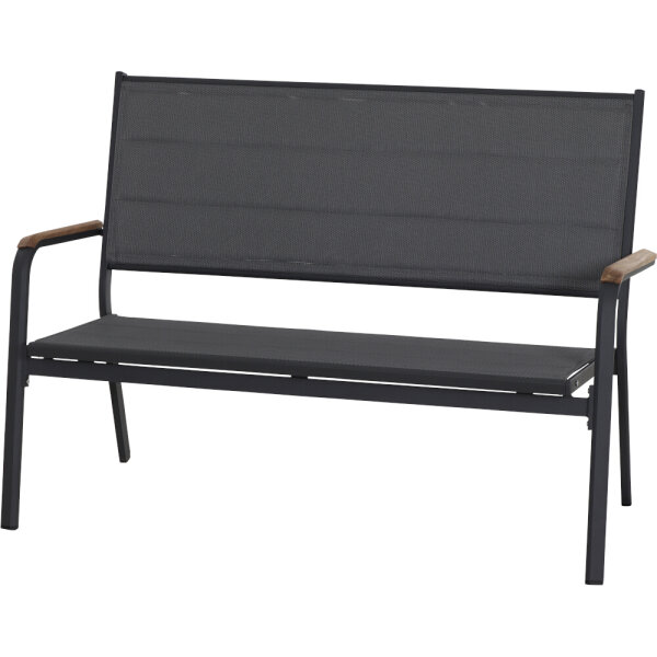 Tesoro Bank, matt-anthrazit Alu, Textil, Teak