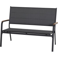 Tesoro Bank, matt-anthrazit Alu, Textil, Teak