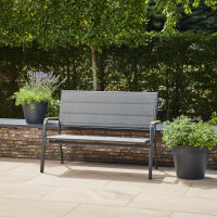 Tesoro Bank, matt-anthrazit Alu, Textil, Teak