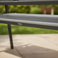 Tesoro Bank, matt-anthrazit Alu, Textil, Teak