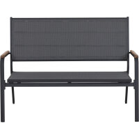 Tesoro Bank, matt-anthrazit Alu, Textil, Teak