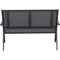Tesoro Bank, matt-anthrazit Alu, Textil, Teak