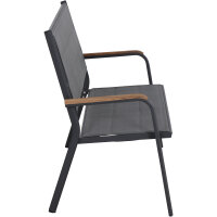 Tesoro Bank, matt-anthrazit Alu, Textil, Teak