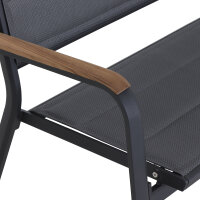 Tesoro Bank, matt-anthrazit Alu, Textil, Teak