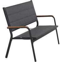Tesoro Bank, matt-anthrazit Alu, Textil, Teak