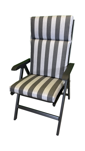 Hochlehner-Auflage ROYAL anthrazit stripes 120x50x9cm