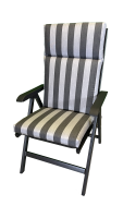Hochlehner-Auflage ROYAL anthrazit stripes 120x50x9cm