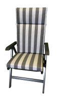 Hochlehner-Auflage ROYAL anthrazit stripes 126x50x9cm...