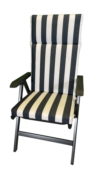 Hochlehner-Auflage LORD blau stripes 126x50x9cm extra hoch