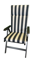 Hochlehner-Auflage LORD blau stripes 126x50x9cm extra hoch