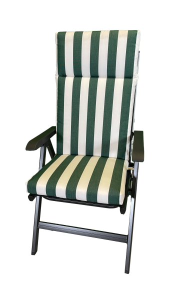 Hochlehner-Auflage LORD grün stripes 126x50x9cm extra hoch