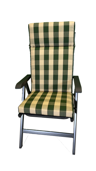 Hochlehner-Auflage OSLO grün stripes 126x50x9cm extra hoch