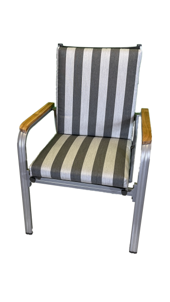 Niederlehner-Auflage ROYAL anthrazit stripes 100x50x9cm