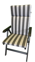 Hochlehner-Auflage ROYAL anthrazit stripes 120x50x4cm