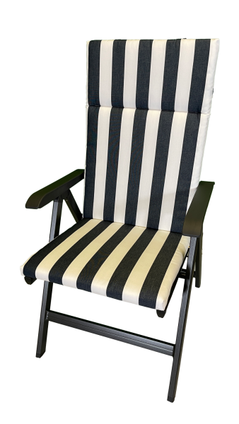 Hochlehner-Auflage LORD blau stripes 120x50x4cm