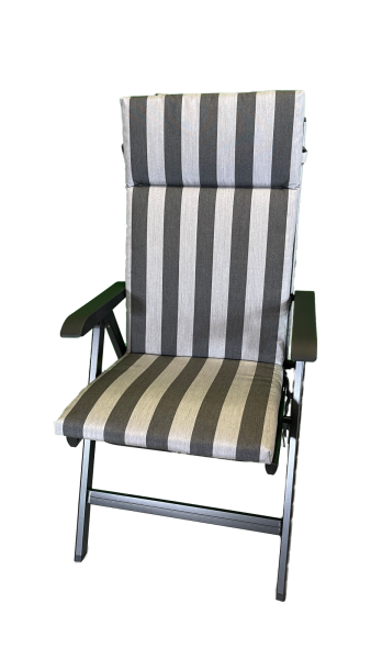Hochlehner-Auflage ROYAL anthrazit stripes 124x50x4cm