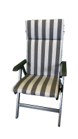 Hochlehner-Auflage ROYAL anthrazit stripes 124x50x4cm