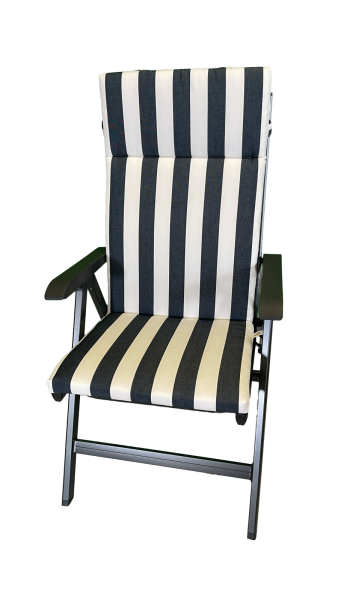Hochlehner-Auflage LORD blau stripes 124x50x4cm