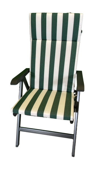 Hochlehner-Auflage LORD grün stripes 124x50x4cm
