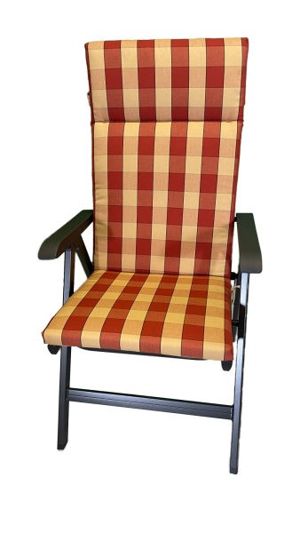 Hochlehner-Auflage OSLO rot stripes 124x50x4cm