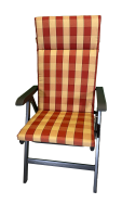Hochlehner-Auflage OSLO rot stripes 124x50x4cm