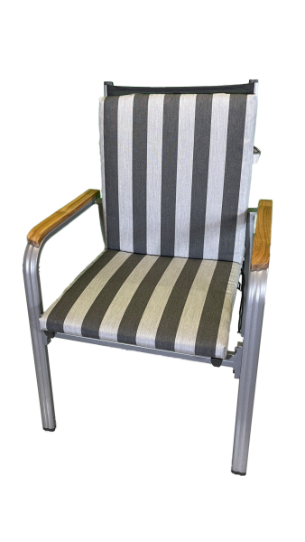 Niederlehner-Auflage ROYAL anthrazit stripes 100x50x4cm