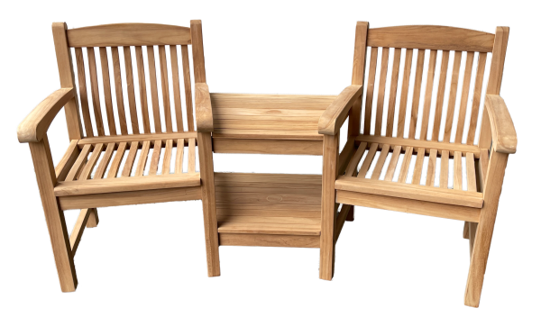 Teakholz Doppelstuhl mit Tisch BORNEO