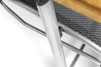 CIRRUS Relaxsessel silber / anthrazit-grau mit Teak-Armlehne
