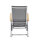 CIRRUS Relaxsessel silber / anthrazit-grau mit Teak-Armlehne