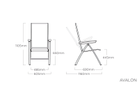 AVALON Multipositionssessel silber/ graphit