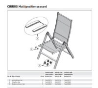 Armlehnen Set Kettler Multipositionssessel CIRRUS 0100301-0000