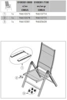 Armlehnen Set Kettler Multipositionssessel CIRRUS 0100301-7100 / 0100360-7100
