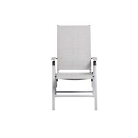 DIAMOND Multipositionssessel silber / hellgrau Teak