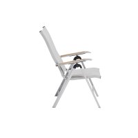 DIAMOND Multipositionssessel silber / hellgrau Teak