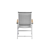 DIAMOND Multipositionssessel silber / hellgrau Teak