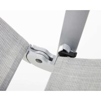 DIAMOND Multipositionssessel silber / hellgrau Teak