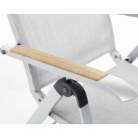DIAMOND Multipositionssessel silber / hellgrau Teak
