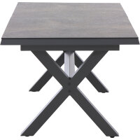 Sincro Ausziehtisch 160/200x90cm matt anthrazit / HPL titan Gestell Aluminium, HPL titan