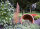 Gartenstecker in Blattform, in Rost-Optik, Stahl