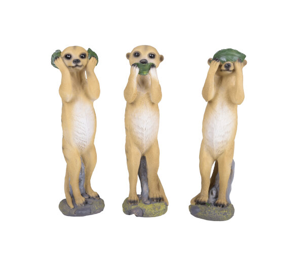 Erdmännchen FABIO, GINO & VITO Polyresin