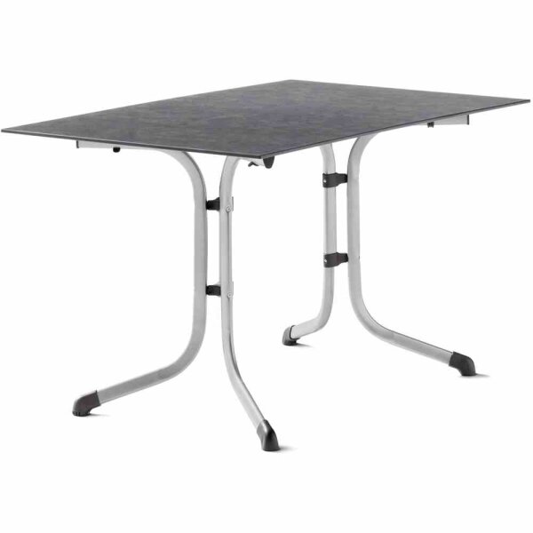 Klapptisch Polytec (HPL) 120x80cm Stahlgestell graphit / Tischplatte Polytec (HPL) Schiefer anthrazit