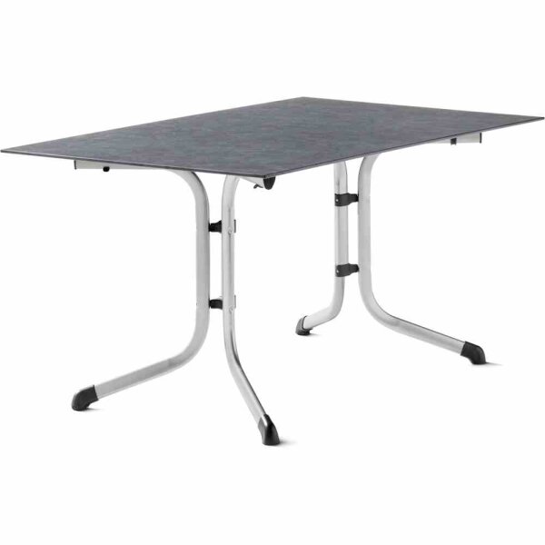 Klapptisch Polytec (HPL) 140x90cm Stahlgestell graphit / Tischplatte Polytec (HPL) Schiefer anthrazit