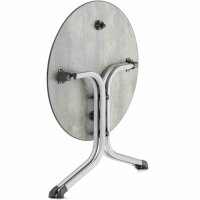 Klapptisch Polytec (HPL) Ø 85 cm Gestell aus Stahl in graphit, Tischplatte aus Polytec® in Beton hell