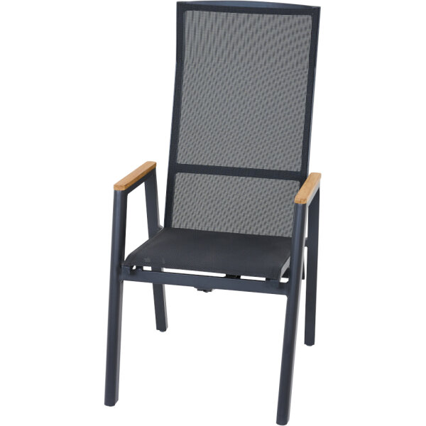 Bologna Move Sessel,Textilbezug Alu, Armlehnen Teak