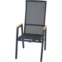 Bologna Move Sessel,Textilbezug Alu, Armlehnen Teak