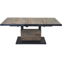 Talina Lift-Ausziehtisch 140/180cm x 90cm, washed-grey Gestell aus Aluminium in matt anthrazit, Tischplatte aus Keramik in washed grey