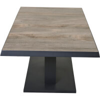 Talina Lift-Ausziehtisch 140/180cm x 90cm, washed-grey Gestell aus Aluminium in matt anthrazit, Tischplatte aus Keramik in washed grey
