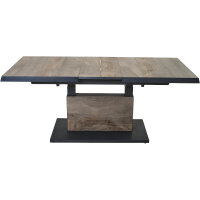 Talina Lift-Ausziehtisch 140/180cm x 90cm, washed-grey Gestell aus Aluminium in matt anthrazit, Tischplatte aus Keramik in washed grey
