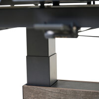 Talina Lift-Ausziehtisch 140/180cm x 90cm, washed-grey Gestell aus Aluminium in matt anthrazit, Tischplatte aus Keramik in washed grey